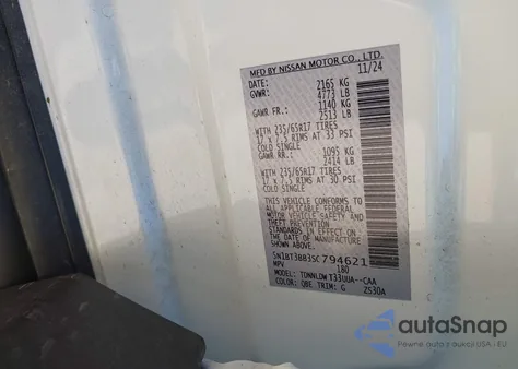 2025 Nissan Rogue Rock Creek из США, поврежденный, VIN 5N1BT3BB3SC794621